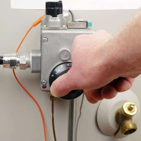 adjusting temperature dial