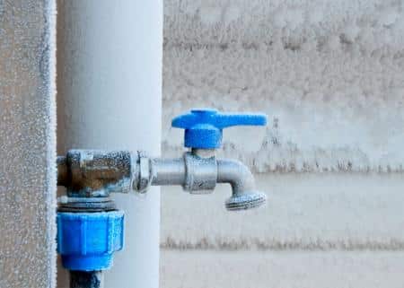 frozen outdoor faucet