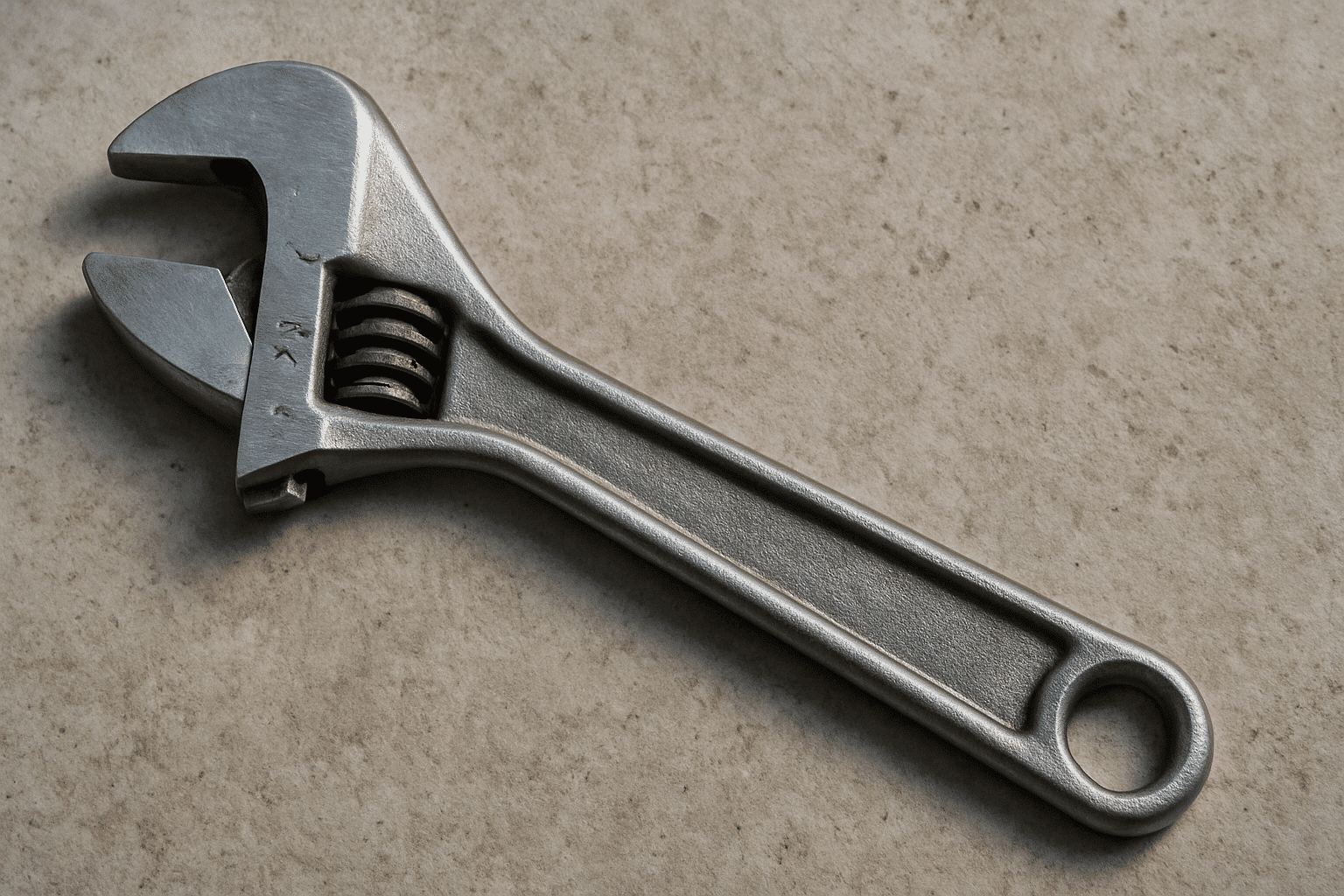Why are plumbing tools for homeowners important. Plumbing tools list - a silver adjustable wrench on concrete.
