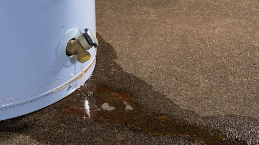 Leaking water heater.